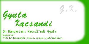 gyula kacsandi business card